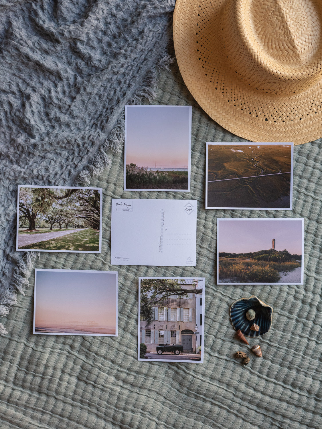 Charleston postcards. Printed on 100% recycled paper. Photographed by Charleston photographer Kristen M. Brown of Samba to the Sea for The Sunset Shop.