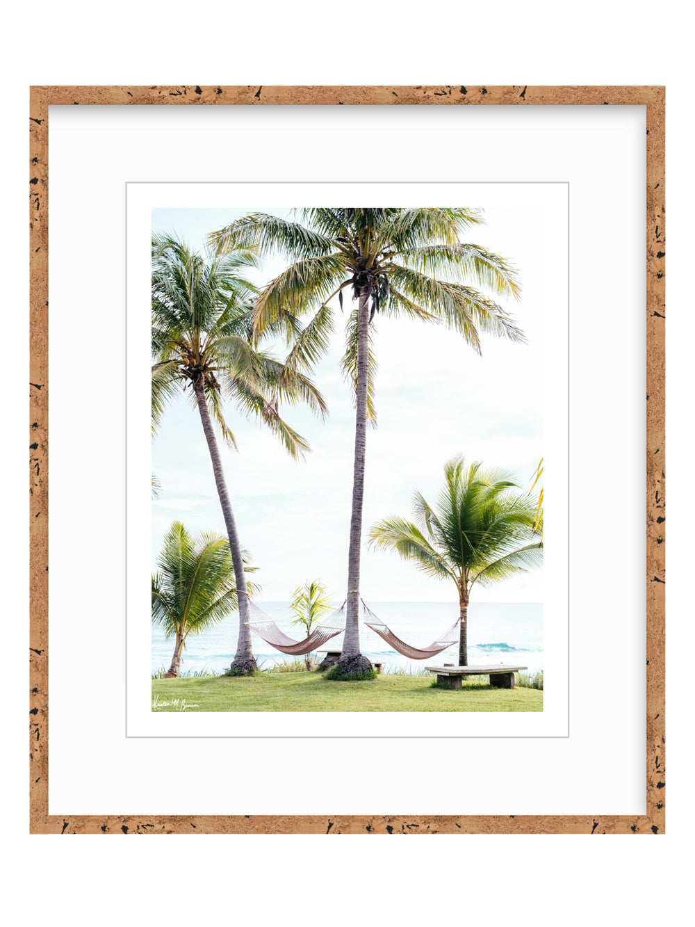 Cork frame for sunset and beach photo wall art at The Sunset Shop.