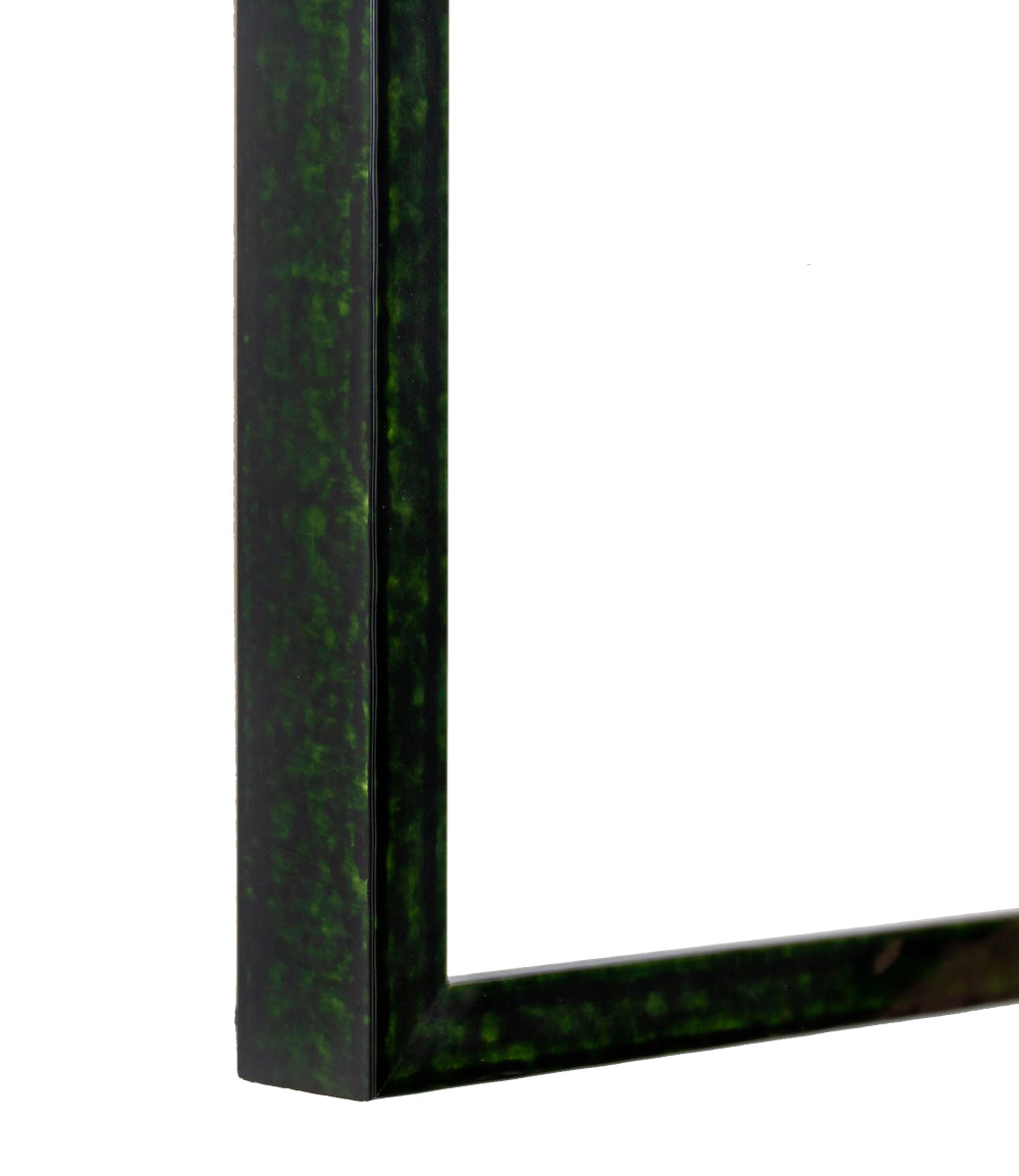 Deep green glazed frame for sunset and beach photo wall art at The Sunset Shop.