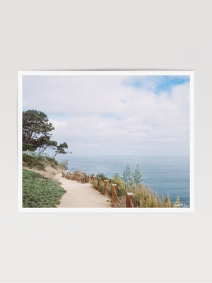 "Good Times and Coastlines" photo print of a beautiful morning coastal trail hike as the marine layer fades away in La Jolla, California by Kristen M. Brown of Samba to the Sea for The Sunset Shop. 