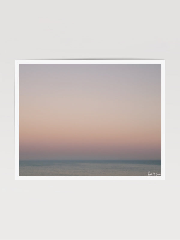 Pastel pink glow sunset in Malibu, California "Malibu en Rose” pastel sunset photo print by Kristen M. Brown of Samba to the Sea for The Sunset Shop. Southern California sunset photography wall art in coastal bedroom.