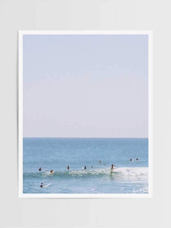 Surfer girl hanging five in Malibu, California. "Malibu Hanging" surfer photo print by Kristen M. Brown of Samba to the Sea for The Sunset Shop.