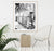 White boho coastal room and Acapulco chairs with black and white surfboards photography prints. Fine Art Photos by Kristen M. Brown of Samba to the Sea for The Sunset Shop.