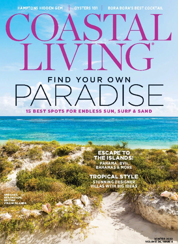 "Greetings from Key Biscayne" featured in Coastal Living. Pastel pink sunrise photography print in Key Biscayne Florida. Photographed by Kristen M. Brown of Samba to the Sea at The Sunset Shop.