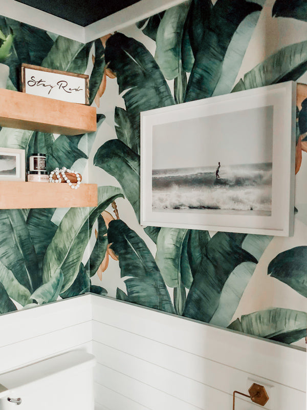 Surf print by Samba to the Sea. Wingnut from Endless Summer hanging five surfing in Tamarindo Costa Rica.