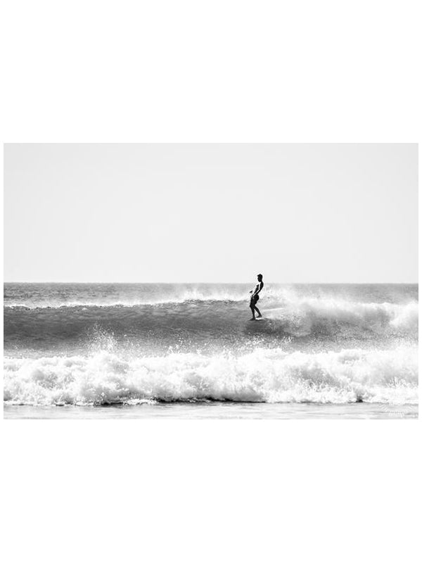 Surf print by Samba to the Sea. Wingnut from Endless Summer hanging five surfing in Tamarindo Costa Rica.
