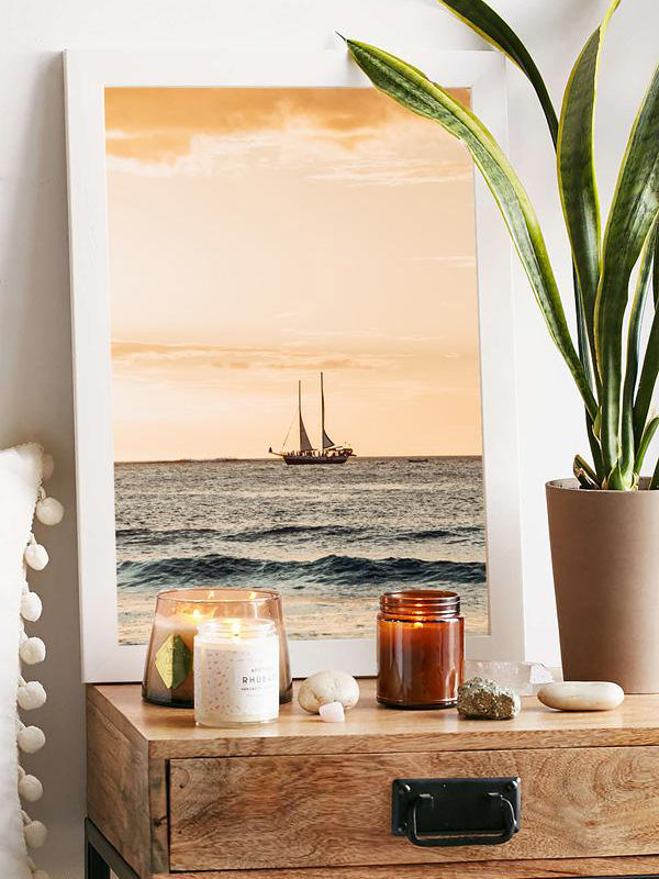 Boho chic beach print selfie. Golden sunset sail in Tamarindo Costa Rica. Photographed by Samba to the Sea for The Sunset Shop.