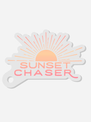 Do you love to chase sunsets? Is sunset your favorite color? Then this Sunset Chaser Club ombre acrylic keychain + holographic sticker have your name on it! This acrylic keychain is printed in sunset ombre and a perfect upgrade to your keys! By Samba to the Sea at The Sunset Shop.