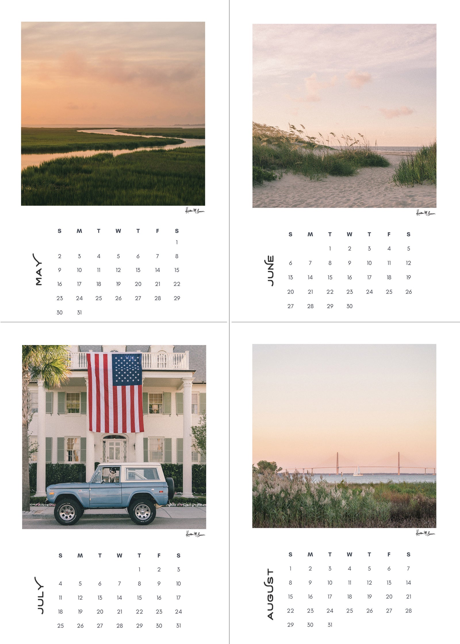2027 Desktop Calendar Charleston - Lowcountry