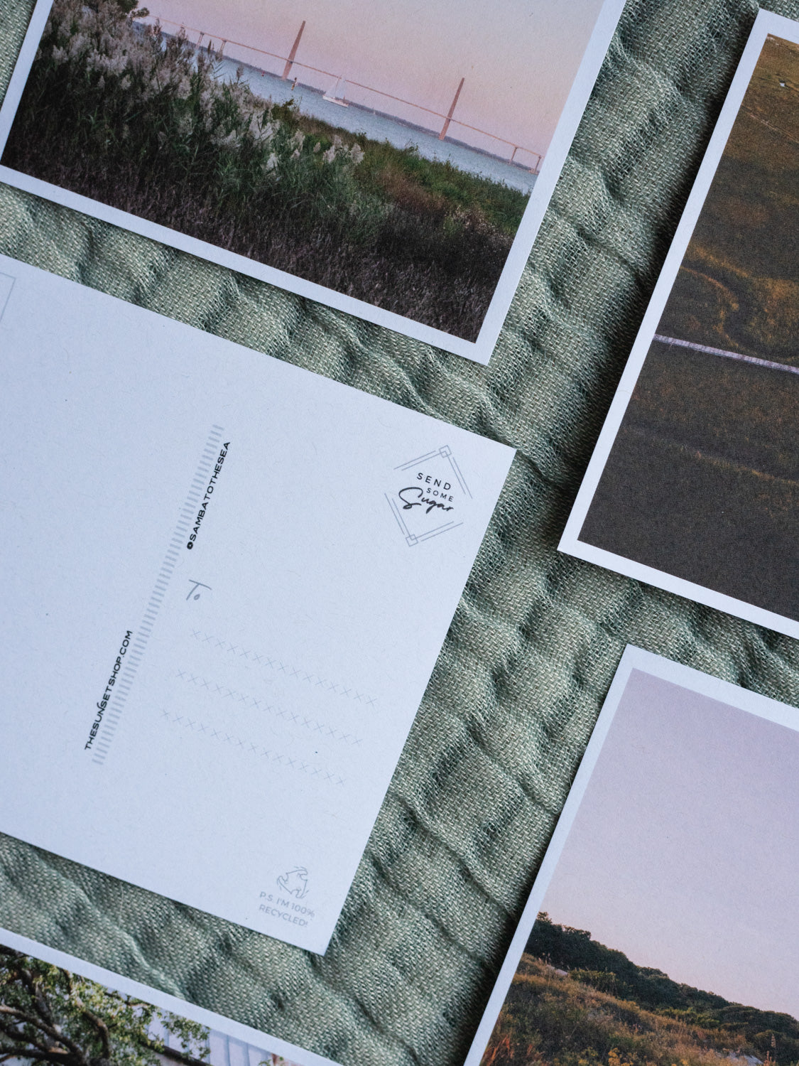 Charleston postcards. Printed on 100% recycled paper. Photographed by Charleston photographer Kristen M. Brown of Samba to the Sea for The Sunset Shop.
