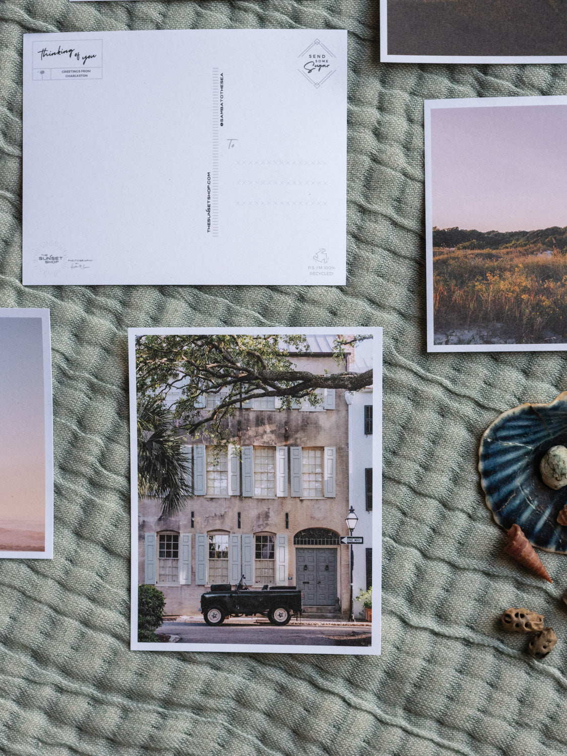 Land Rover Historic Charleston postcards. Printed on 100% recycled paper. Photographed by Charleston photographer Kristen M. Brown of Samba to the Sea for The Sunset Shop.