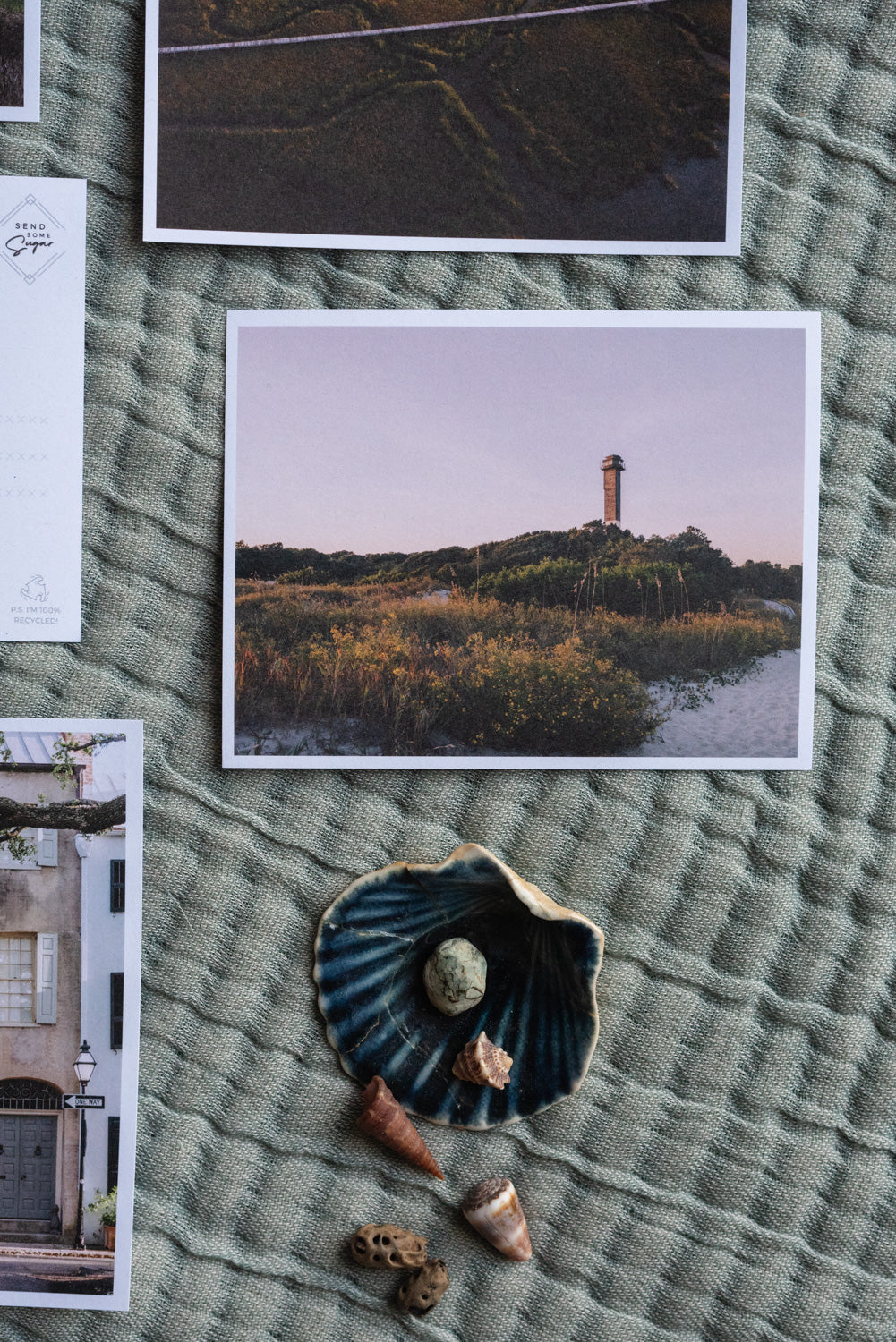 Sullivan's Island lighthouse Charleston postcards. Printed on 100% recycled paper. Photographed by Charleston photographer Kristen M. Brown of Samba to the Sea for The Sunset Shop.