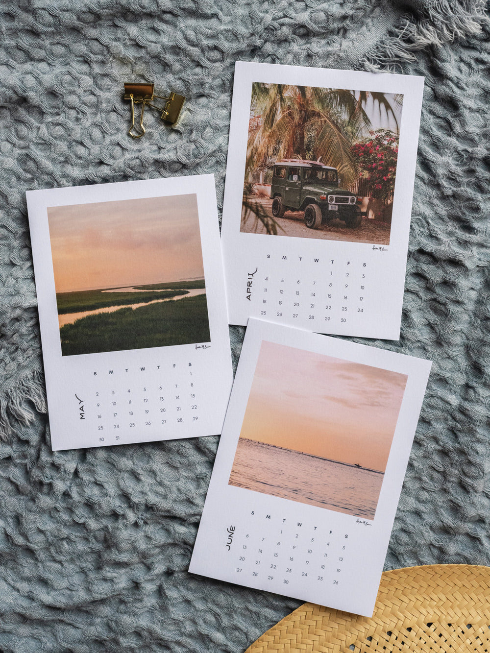 Costa Rica and Charleston desktop photo calendar for 2027. By Kristen M. Brown of Samba to the Sea.