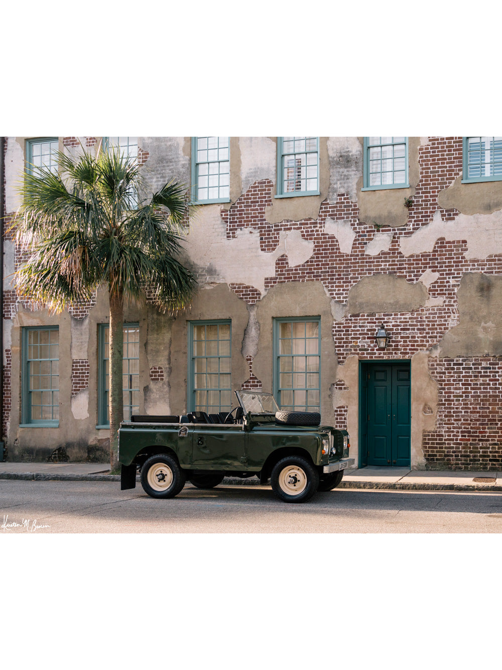 From the moment you step foot in Charleston, you're instantly transported back to another time and place. And if you're going to transport back, why not go in style with this classic Land Rover Series three truck? "Dock Series III" is a journey into the timeless streets of the South, where adventure and nostalgia meet. Photo print by Kristen M. Brown of Samba to the Sea for The Sunset Shop.