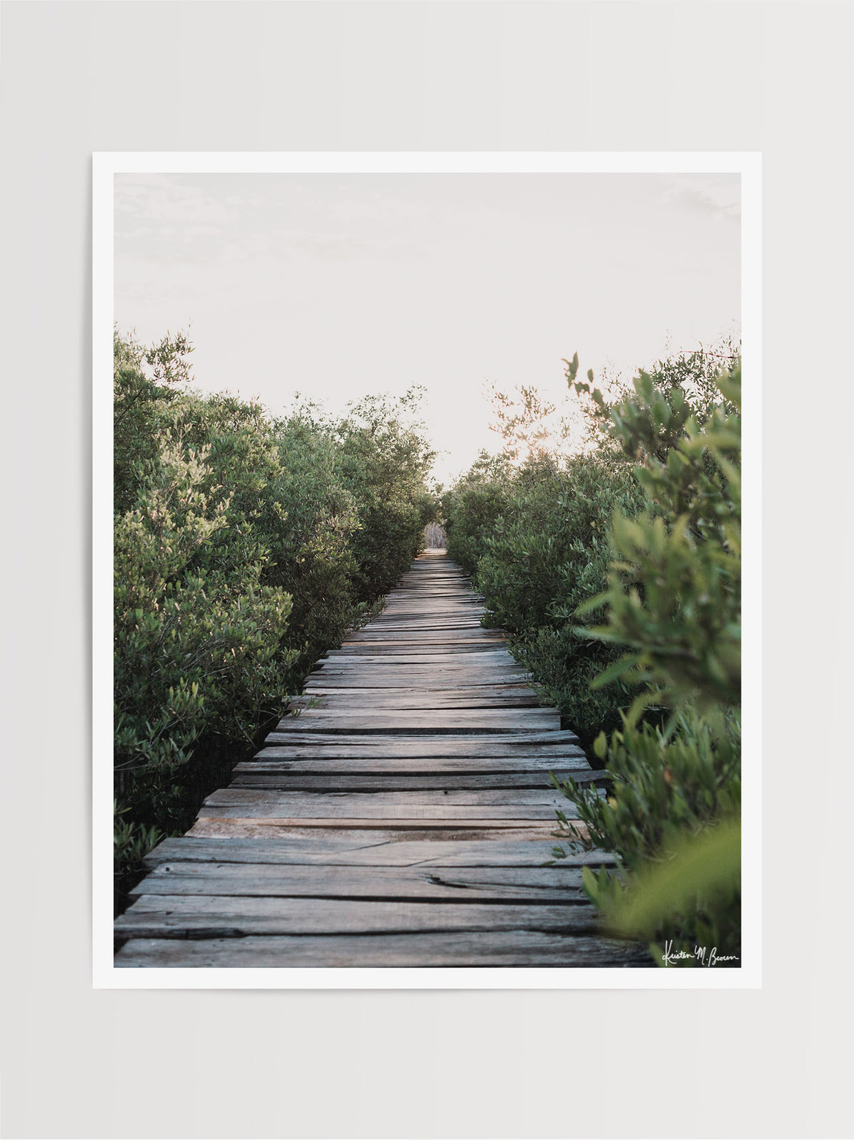 Because there&#39;s quite like taking the scenic route with your bare feet. Now close your eyes and imagine it&#39;s you, your surfboard, and your surf buddies walking through this dreamy mangrove boardwalk path to the beach to catch perfect waves in Costa Rica. It&#39;s time to go on your next adventure. Mangrove beach boardwalk path print &quot;Gone Adventuring&quot; by Samba to the Sea.