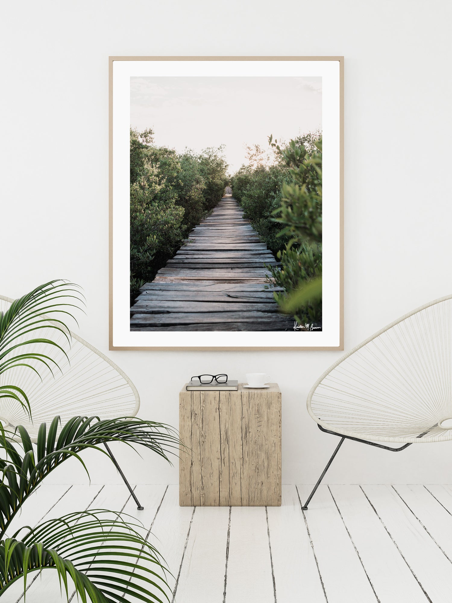 Because there's quite like taking the scenic route with your bare feet. Now close your eyes and imagine it's you, your surfboard, and your surf buddies walking through this dreamy mangrove boardwalk path to the beach to catch perfect waves in Costa Rica. It's time to go on your next adventure. Mangrove beach boardwalk path print "Gone Adventuring" for living room wall art by Samba to the Sea.