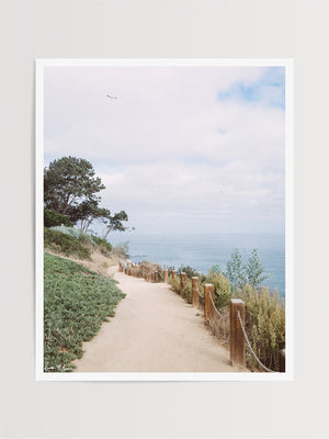 "Good Times and Coastlines" photo print of a beautiful morning coastal trail hike as the marine layer fades away in La Jolla, California by Kristen M. Brown of Samba to the Sea for The Sunset Shop. 