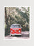 Red VW bus in Costa Rica with palm trees. Photographed by Kristen M. Brown for The Sunset Shop.