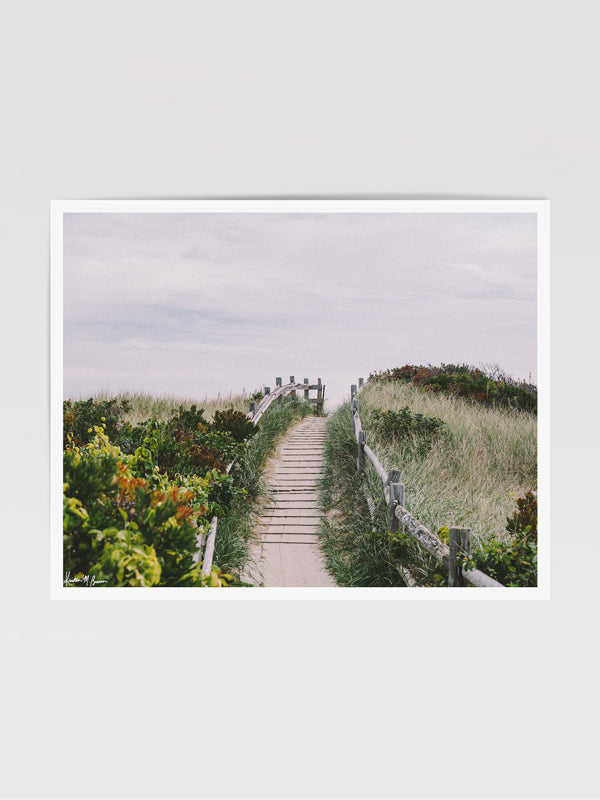 "Path to Fortune" photo print of beach path through the dunes in Coastal New England. Photographed by Kristen M. Brown of Samba to the Sea for The Sunset Shop.