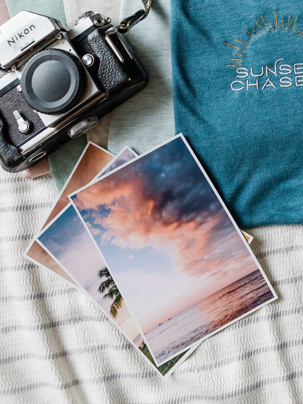 Beach and sunset photo prints so you can create your own beach home, wherever you live! Sample sunset photo prints available at The Sunset Shop.