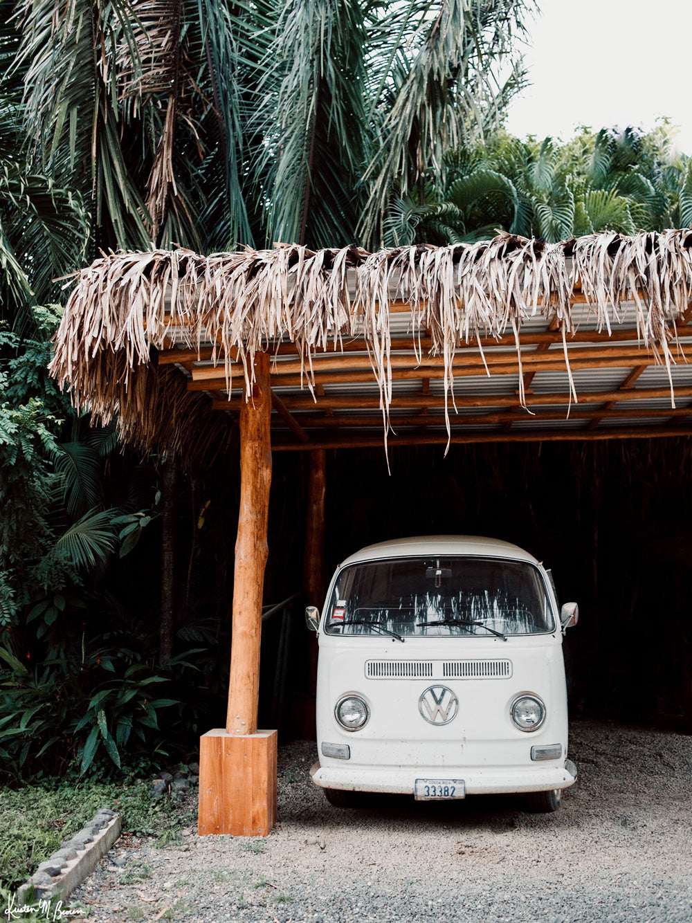 Channel those carefree, summertime vanlife beach days at home with this palm trees VW bus print.  VW bus art print &quot;Pura Vida Bus&quot; photographed in Nosara, Costa Rica. By Kristen M. Brown of Samba to the Sea for The Sunset Shop.