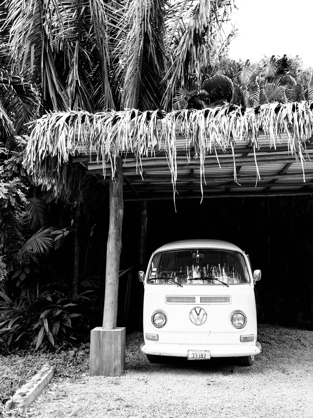 Life is simple - - surf 🏄🏼‍♀️ , jam 🎸, live life in a VW Van 🚌 . Channel those carefree, summertime vanlife beach days at home with this palm trees VW bus print. Black &amp; White VW bus wall art print White VW bus art print &quot;Pura Vida Bus&quot; photographed in Nosara, Costa Rica. By Kristen M. Brown of Samba to the Sea for The Sunset Shop.