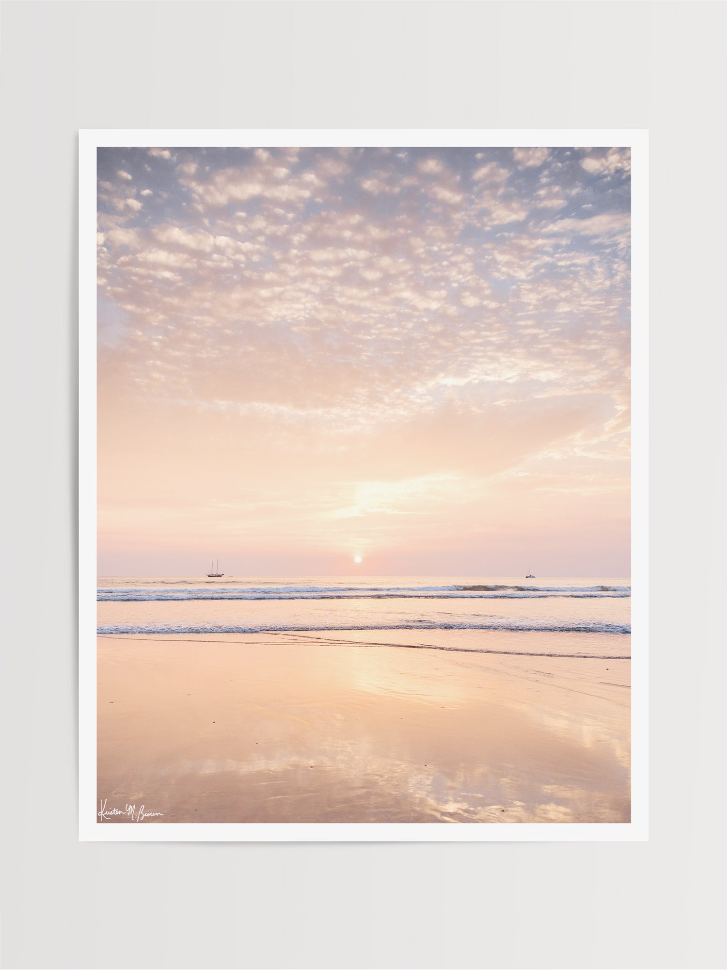 Beautiful pastel pink sunset in Tamarindo Costa Rica. Photographed by Samba to the Sea for The Sunset Shop.