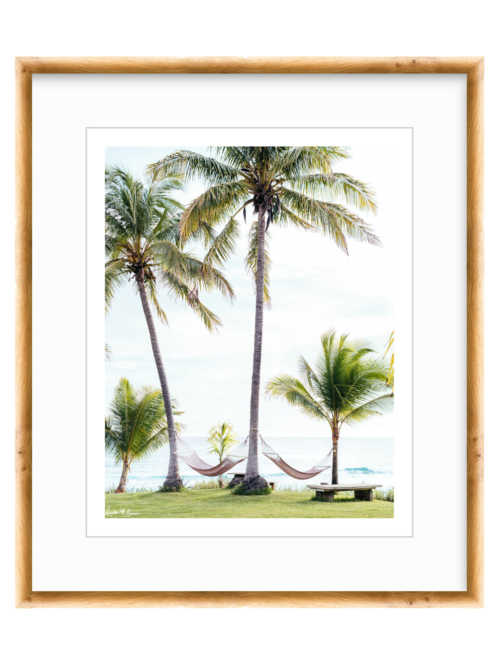 Rounded Burlwood frame for sunset and beach photo wall art at The Sunset Shop.