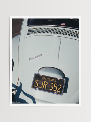 "Seaside Bug" photo print of classic VW Bug 1300 in the dreamiest shade of seaside turquoise. Photographed by Kristen M. Brown of Samba to the Sea for The Sunset Shop.