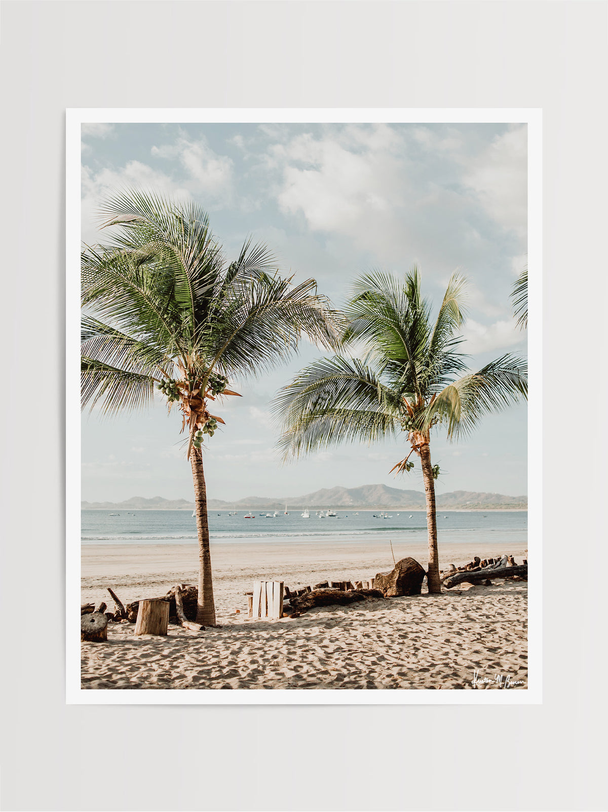 Beach palm trees in Costa Rica. Fine Art beach print at The Sunset Shop by Samba to the Sea by Kristen M. Brown.