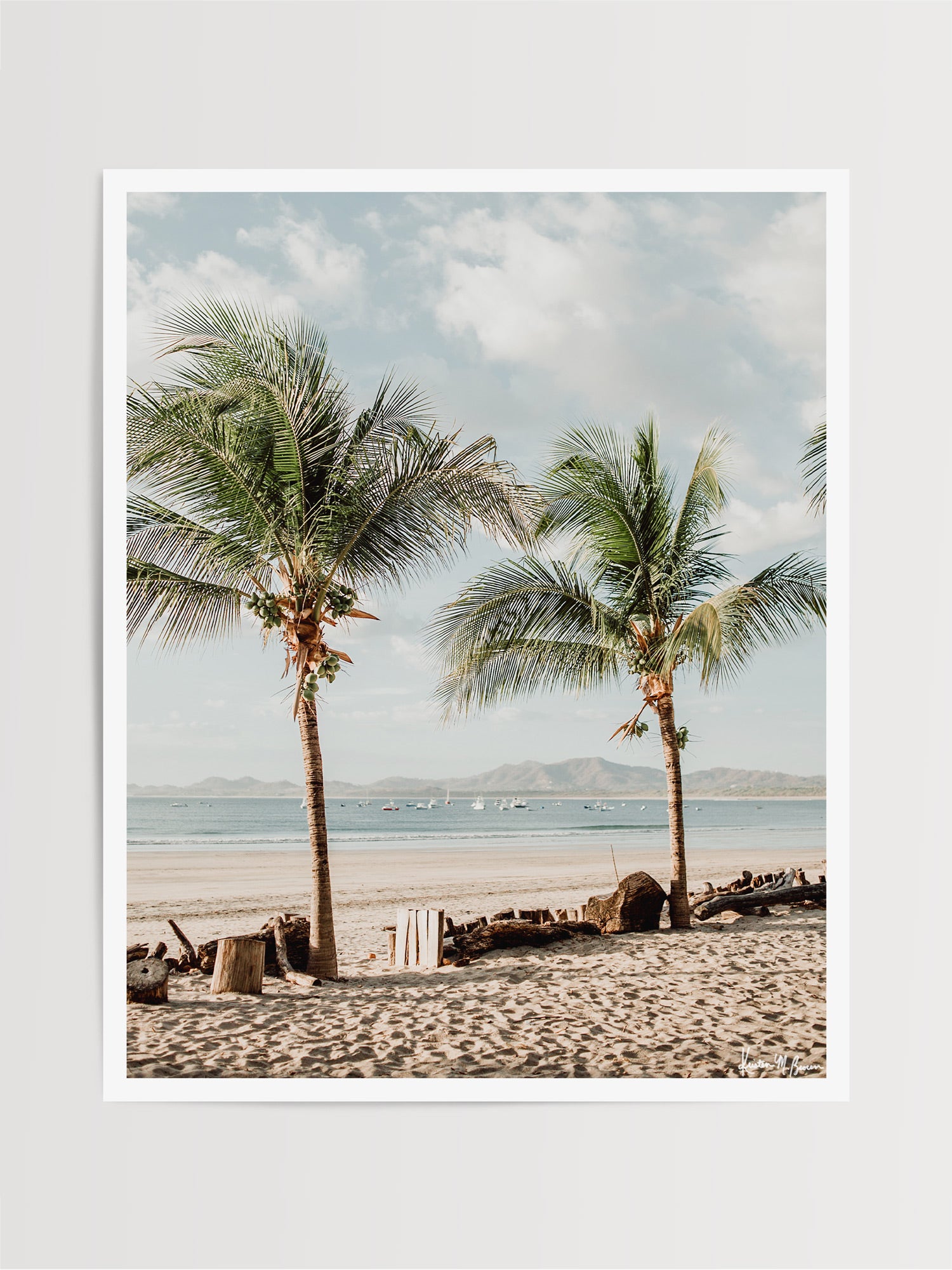 Beach palm trees in Costa Rica. Fine Art beach print at The Sunset Shop by Samba to the Sea by Kristen M. Brown.