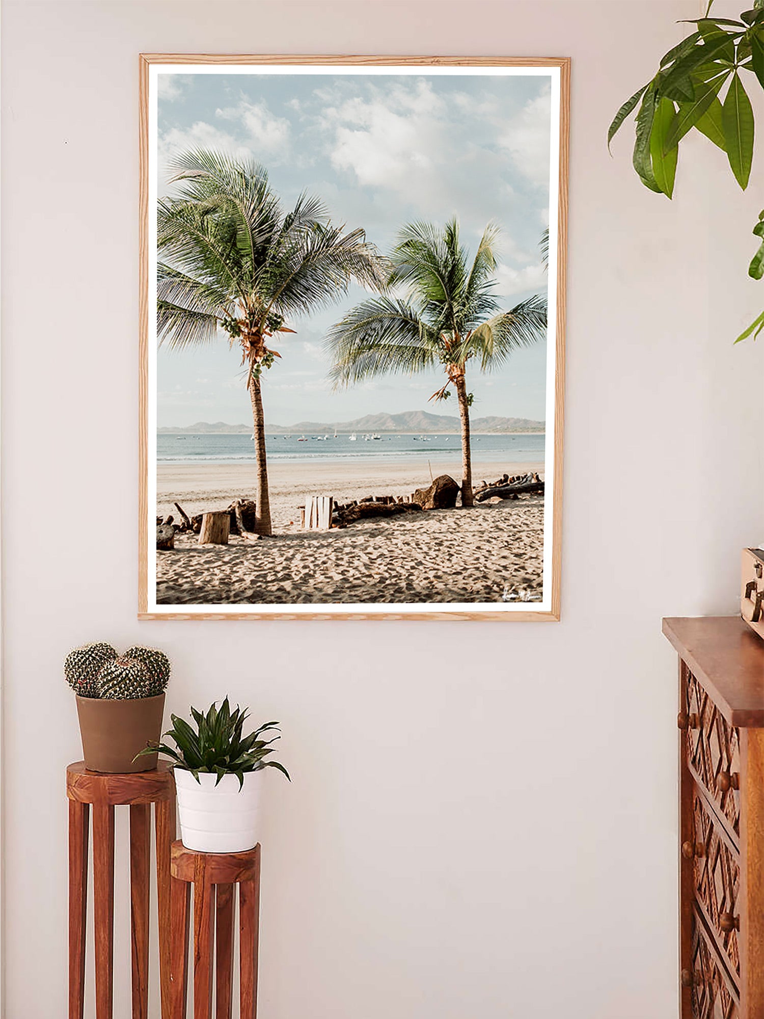 Beach palm trees in Costa Rica. Fine Art beach print at The Sunset Shop by Samba to the Sea by Kristen M. Brown.