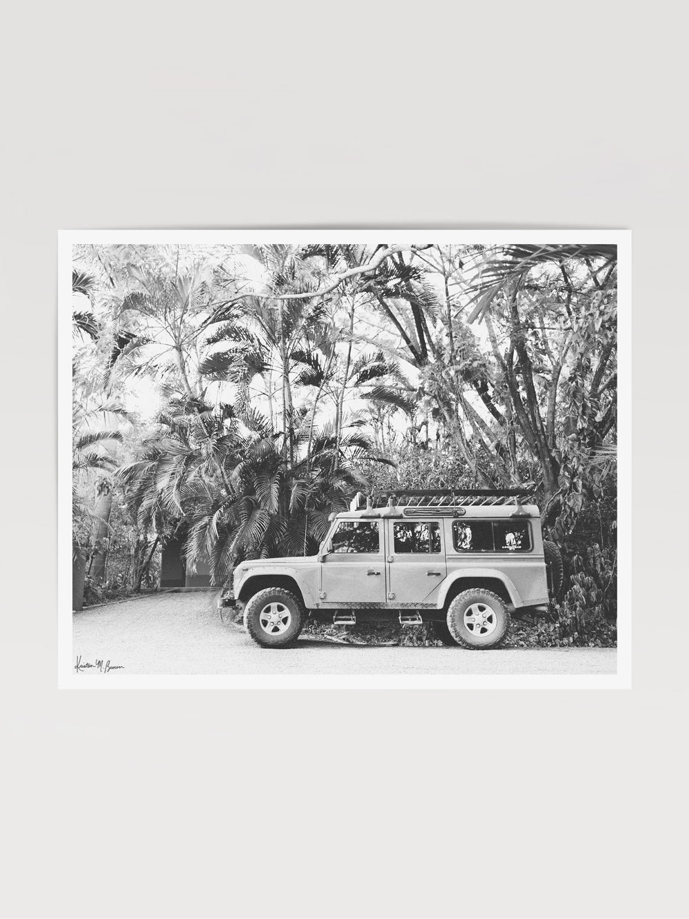 Because life is all about the magic in the detours and the beauty of taking time to explore bumpy, back road dirt roads in tropical paradise with a vibrant red Land Rover Defender just like this. "Tropical Sleigh" photographed by Kristen M. Brown, Samba to the Sea for The Sunset Shop.