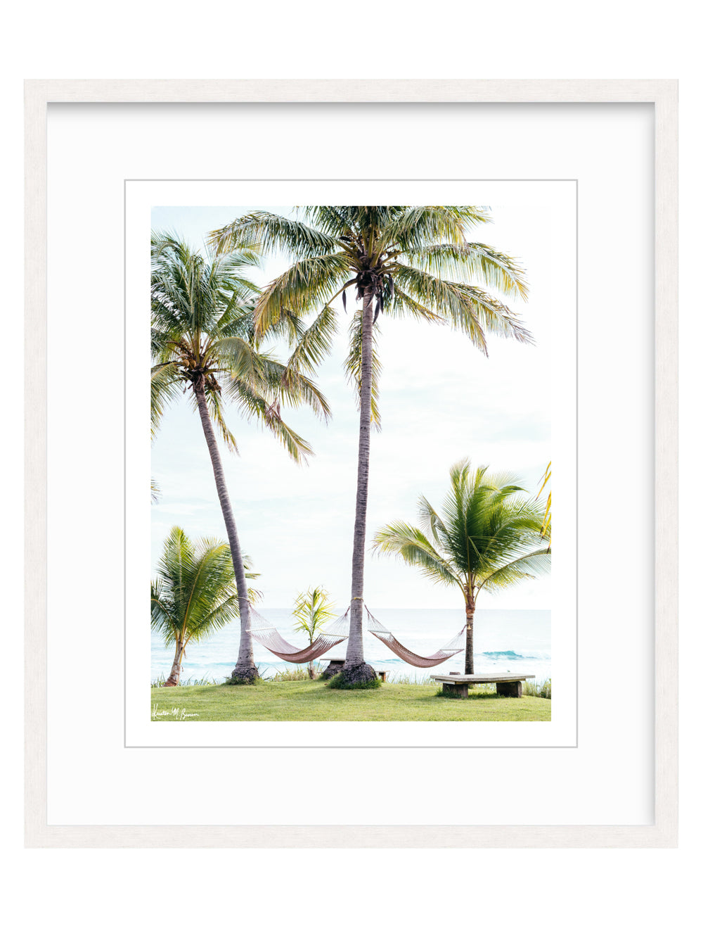 Whitewash wood frame for sunset and beach photo wall art at The Sunset Shop.