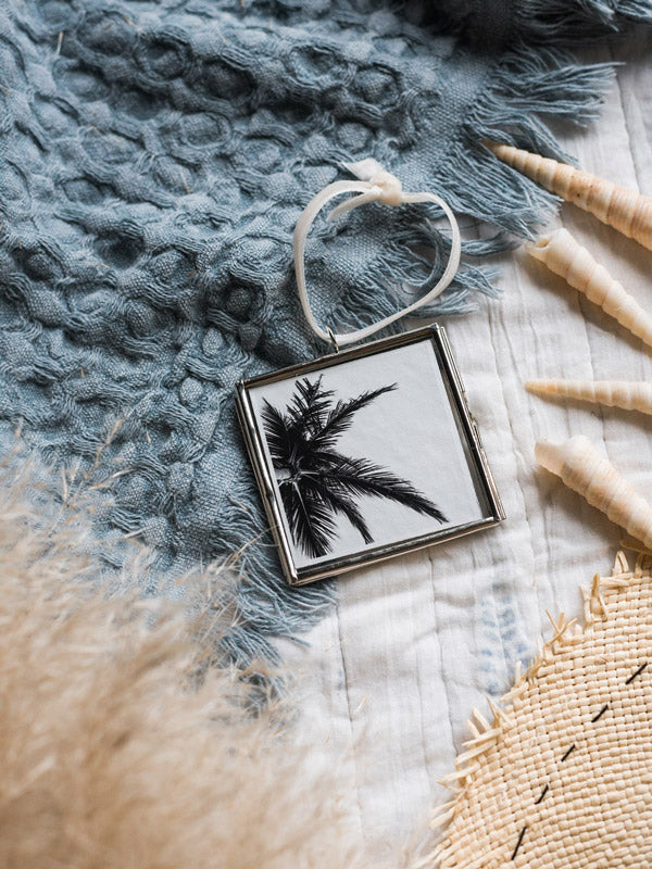 Find Me Under the Palms - Glass Locket Photo Ornament