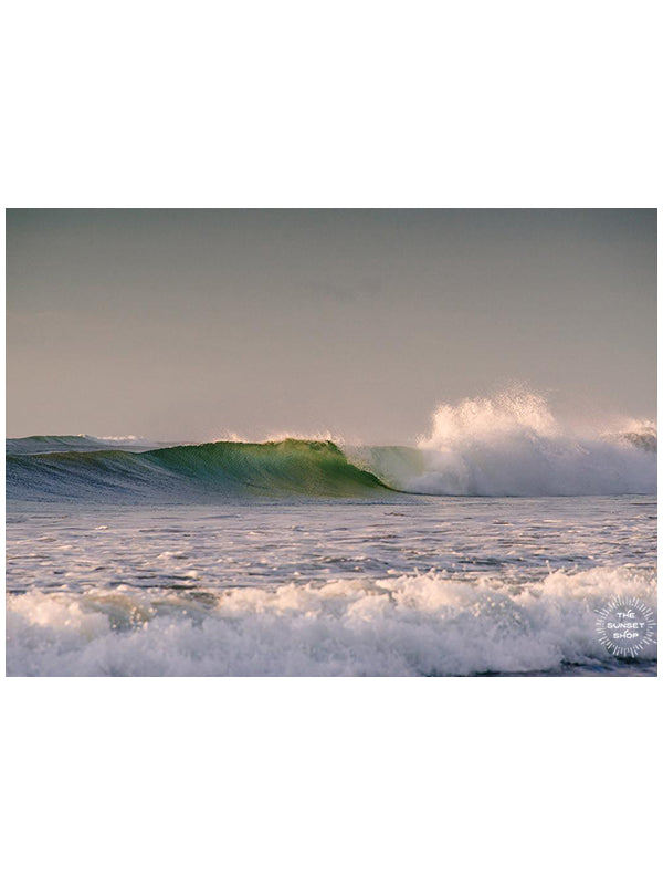 Find me where the waves are print by Samba to the Sea at The Sunset Shop. Turquoise wave breaking on the beach in Costa Rica.