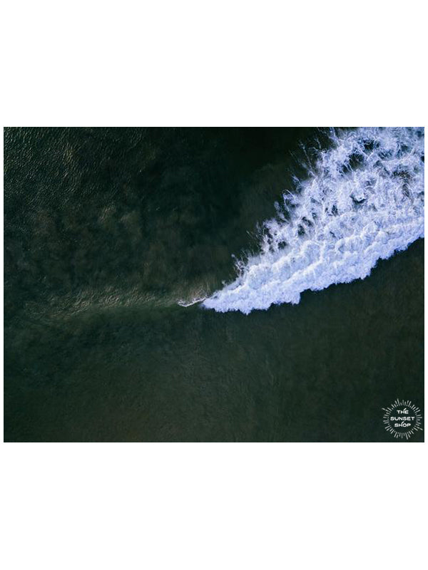Of all the paths you take in life, make sure a few of them lead to empty right hand peelers. Aerial wave print by Samba to the Sea at The Sunset Shop.