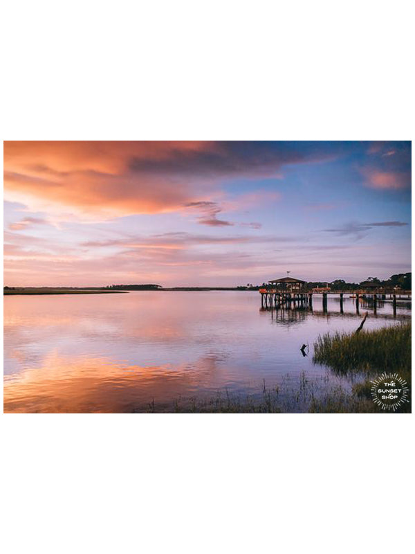 Magical sunset over Moon River in Savannah, Georgia. Photographed by Kristen M. Brown, Samba to the Sea.