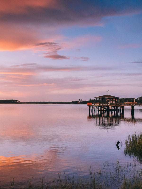 Magical sunset over Moon River in Savannah, Georgia. Photographed by Kristen M. Brown, Samba to the Sea.