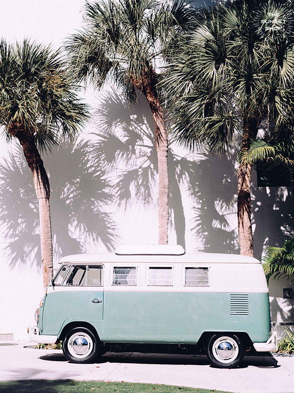 Life is simple - - surf 🏄🏼‍♀️ , jam 🎸, live life in a VW Van 🚌 . Channel those carefree, summertime beach days at home with this turquoise VW bus print.  Palmetto Bus print by Kristen M. Brown, Samba to the Sea.