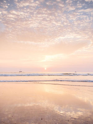 Beautiful pastel pink sunset in Tamarindo Costa Rica. Photographed by Samba to the Sea for The Sunset Shop.