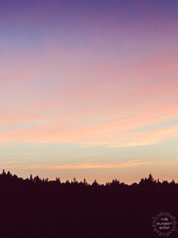 Pastel pink sunset sky over the Columbia Rive Gorge in Oregon. Sunset sky over the mountain ridge in Oregon. &quot;Room At the Top&quot; pastel sunset print by Kristen M. Brown, Samba to the Sea.