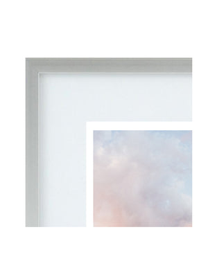 Satin silver metal custom frame for sunset and beach photo wall art at The Sunset Shop.