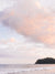 Serene sunset pastel pink sunset sky over the Pacific Ocean in Samara Costa Rica. "Sherbet Dreams" photographed by Kristen M. Brown, Samba to the Sea at The Sunset Shop.