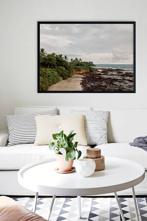 Coastal wall art. Aerial image of the the beach in Playa Junquillal Costa Rica. Aerial beach print by Samba to the Sea at The Sunset Shop.