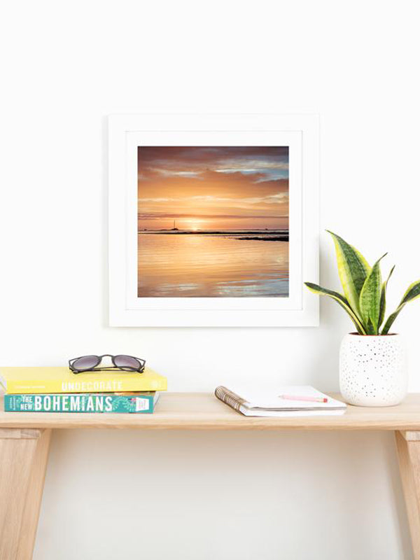 Sunset beach fine art print. Beautiful orange sunset in Costa Rica. Photographed by Samba to the Sea for The Sunset Shop, framed by Framebridge.