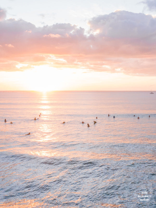 Because the best kind of therapy is surf therapy during one magical sunset, especially when it's a board meeting with your surf amigos! Now if only every day ended with magical sunset waves just like this…but at least you can have a print of Mother Nature's beauty and that's pretty darn close - heck yea! Aerial photo of sunset waves in Tamarindo Costa Rica photographed by Kristen M. Brown, Samba to the Sea for The Sunset Shop.