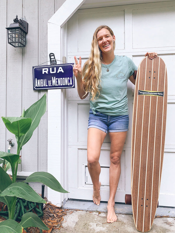 Kristen M. Brown of Samba to the Sea modeling her new Sunset Chaser embroidered tee! Embroidered with silver and gold thread, you won't want to take this tee off — it's that stylish AND comfortable!!! Click here to check this tee out! Available at The Sunset Shop!