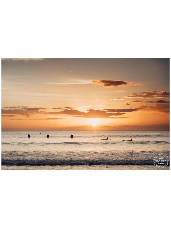 There's nothing better than ending your day with a surf and a beautiful sunset in Costa Rica.  Surfer print by Samba to the Sea at The Sunset Shop. 