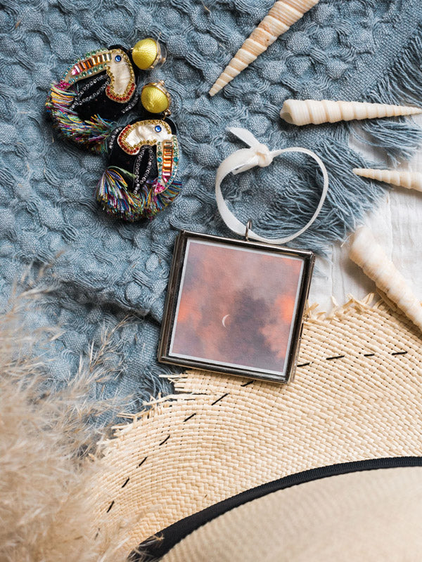 To the Moon and Back - Glass Locket Photo Ornament